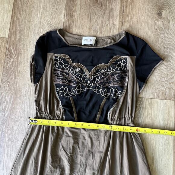 OBLIQUE Women's Short Sleeves Soft Midi Dress - Picture 5 of 9